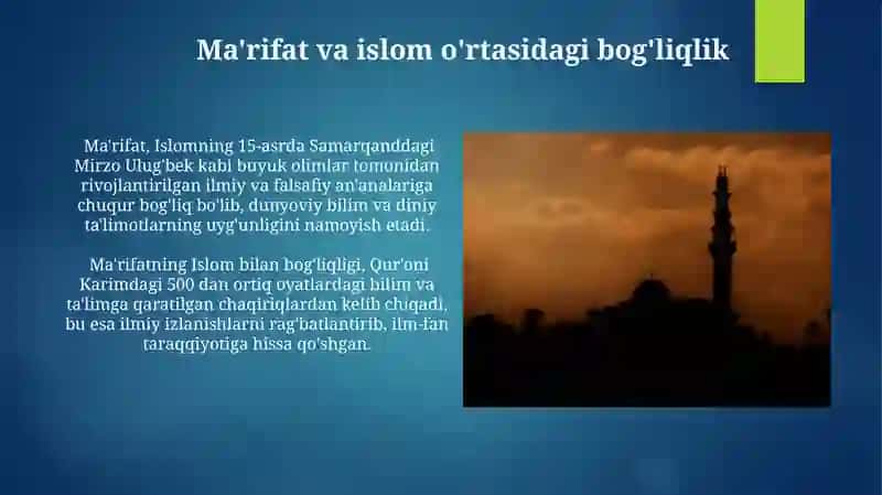 Ma'rifat va Islom Qadriyatlari 3
