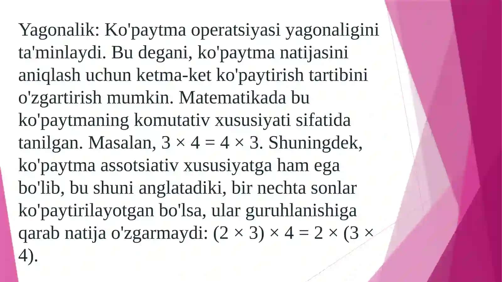 Ko'paytma (Multiplication) 3