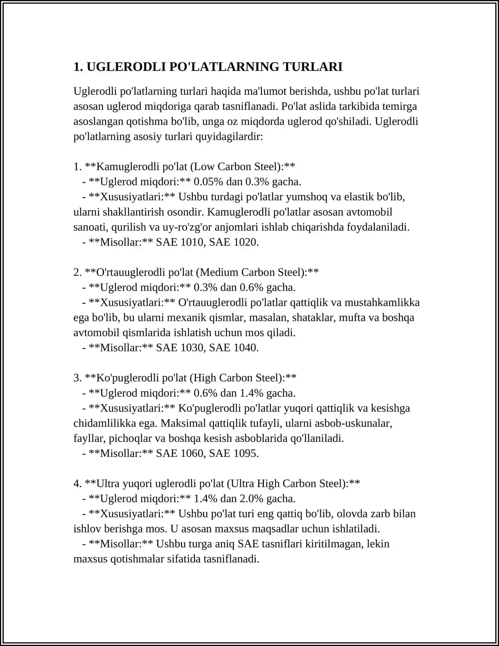 UGLERODLI PO'LATLARNI TERMIK ISHLASH 3