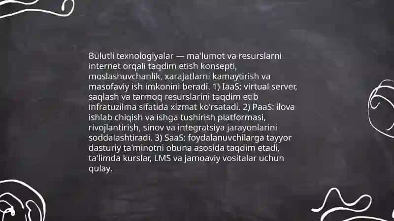 Bulutli texnologiyalar va ularning ta'limiy imkoniyatlari 3