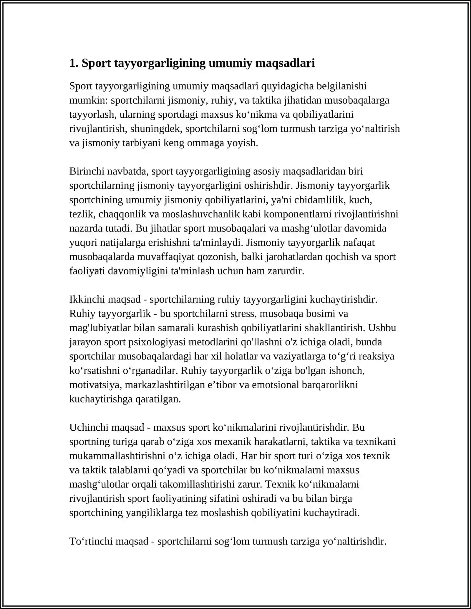 SPORT TAYYORGARLIGINING MAQSADI VA VAZIFALARI 3