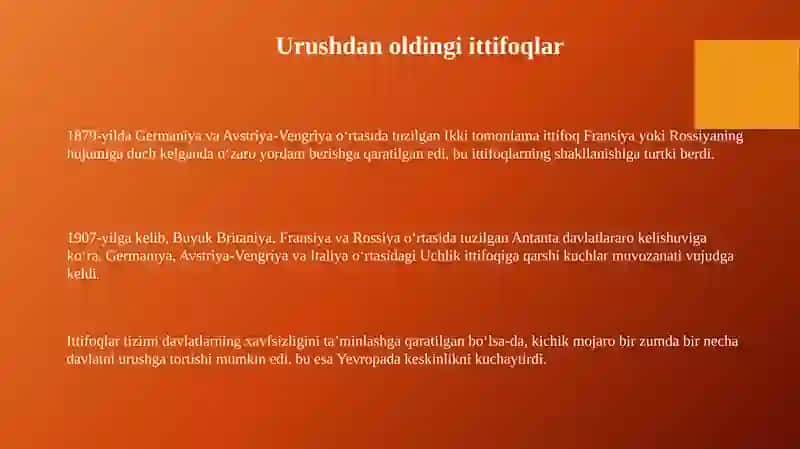 Birinchi jahon urushining sabablari 3