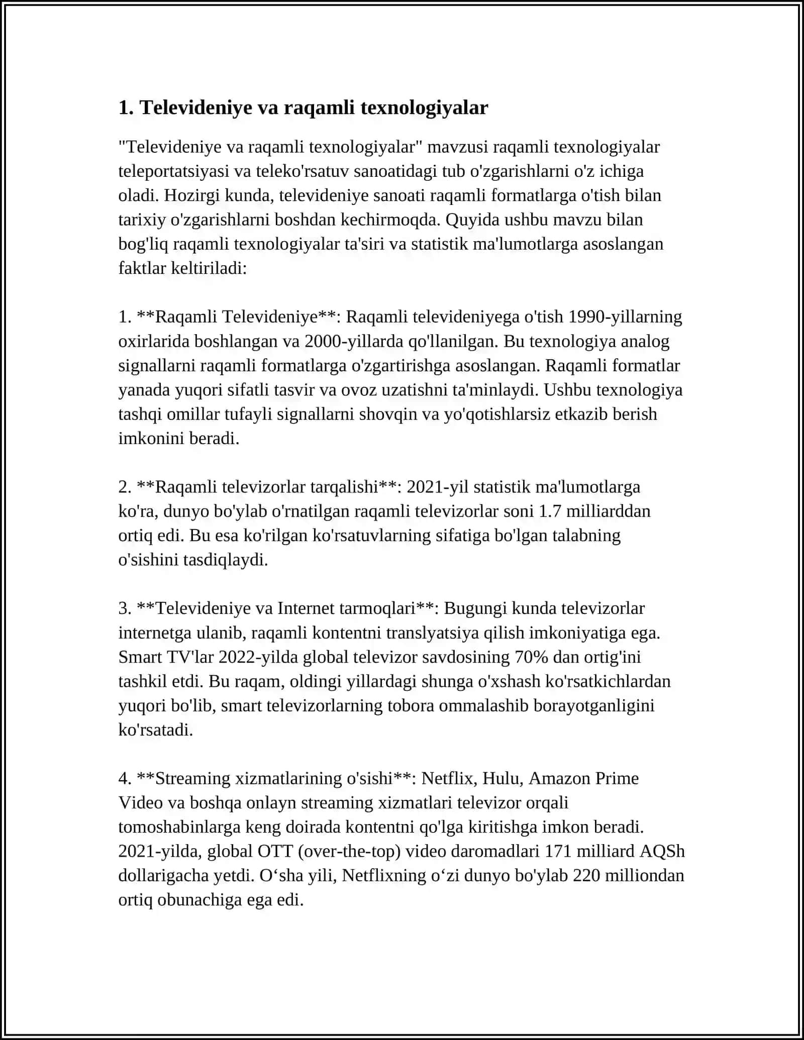 TELEVIDENIYE KO‘NGILOCHAR SANOAT SIFATIDA 3