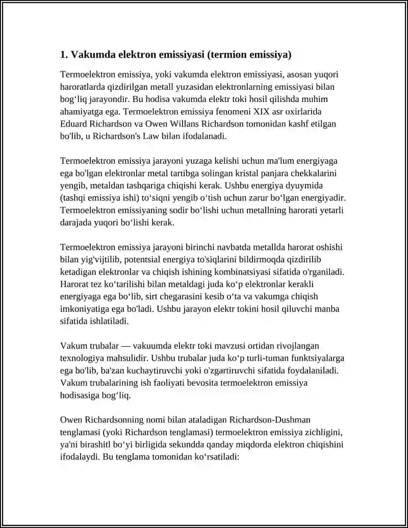 VAKUUMDA ELEKTR TOKI 3