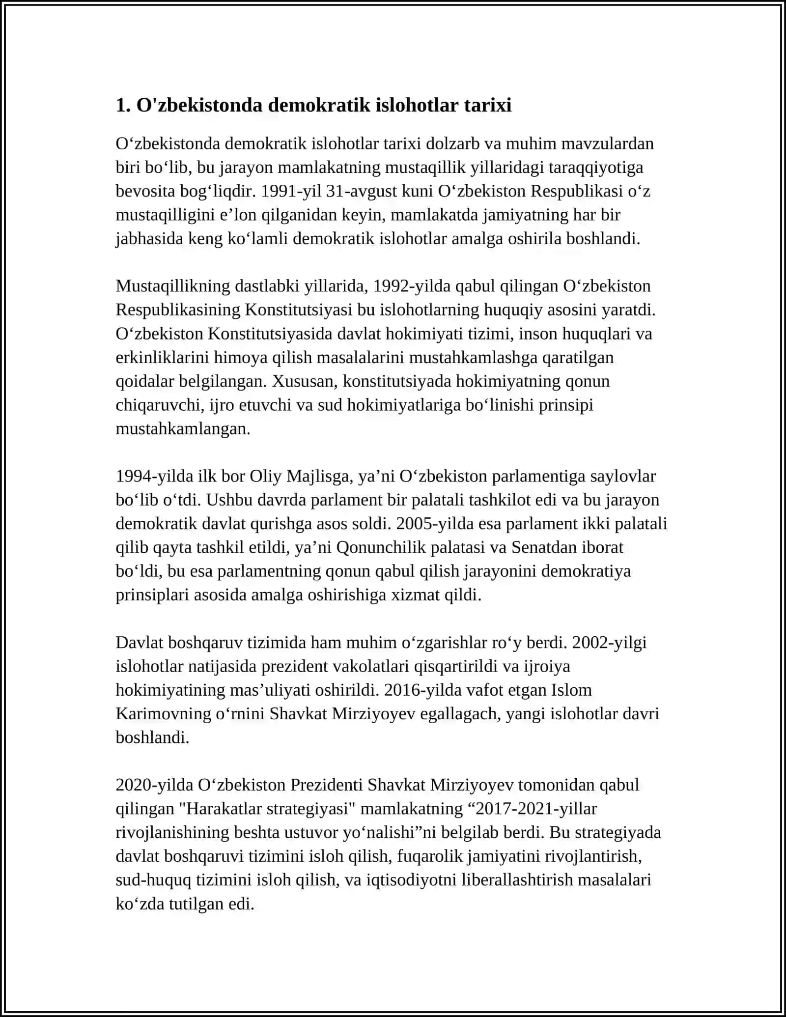 O‘zbekistonda demokratik islohotlar tarixi 3