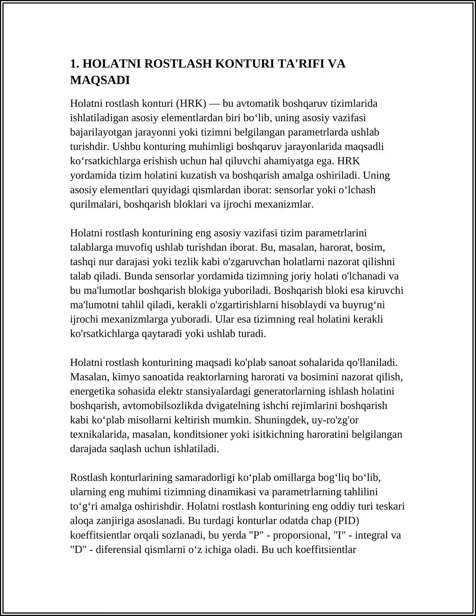 HOLATNI ROSTLASH KONTURI PARAMETRLARINI ANIQLASH 3