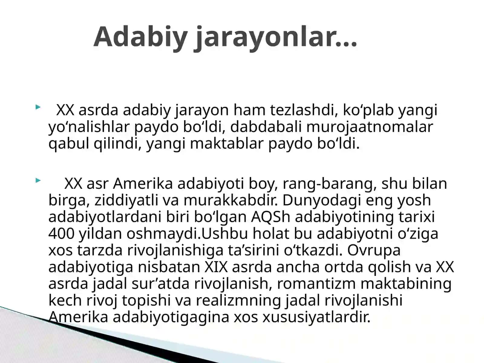 XXasr Amerika adabiyotida yangi oqimlar 3