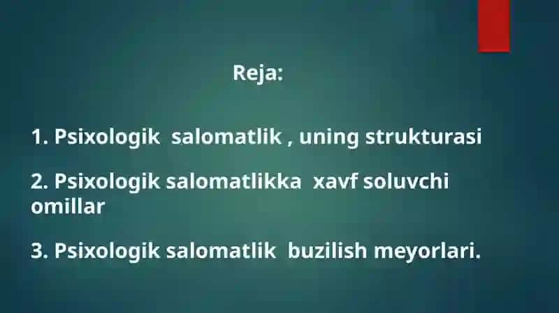 Psixologik salomatlik 3