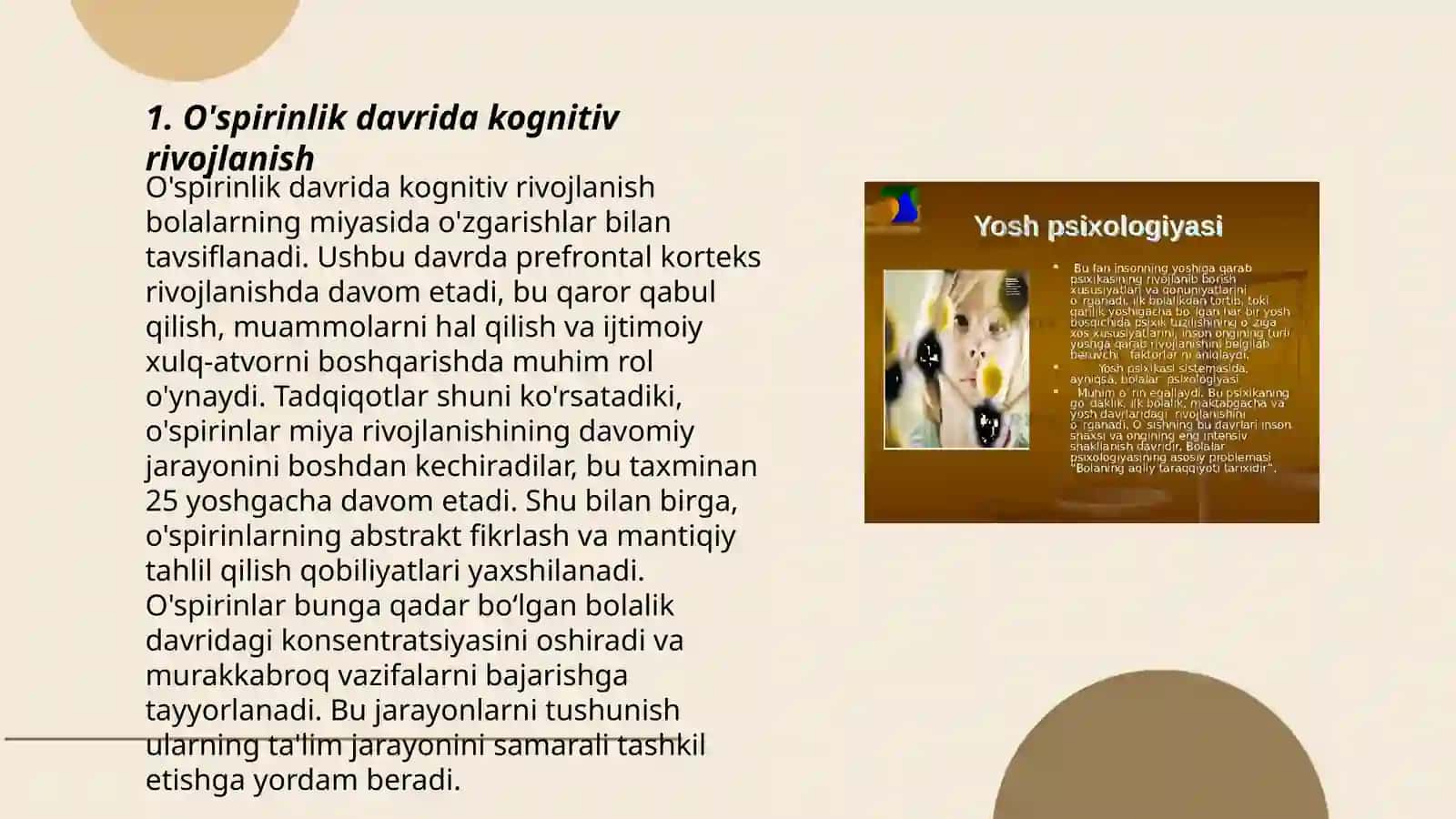 O'spirinlik davrida kognitiv rivojlanish 3