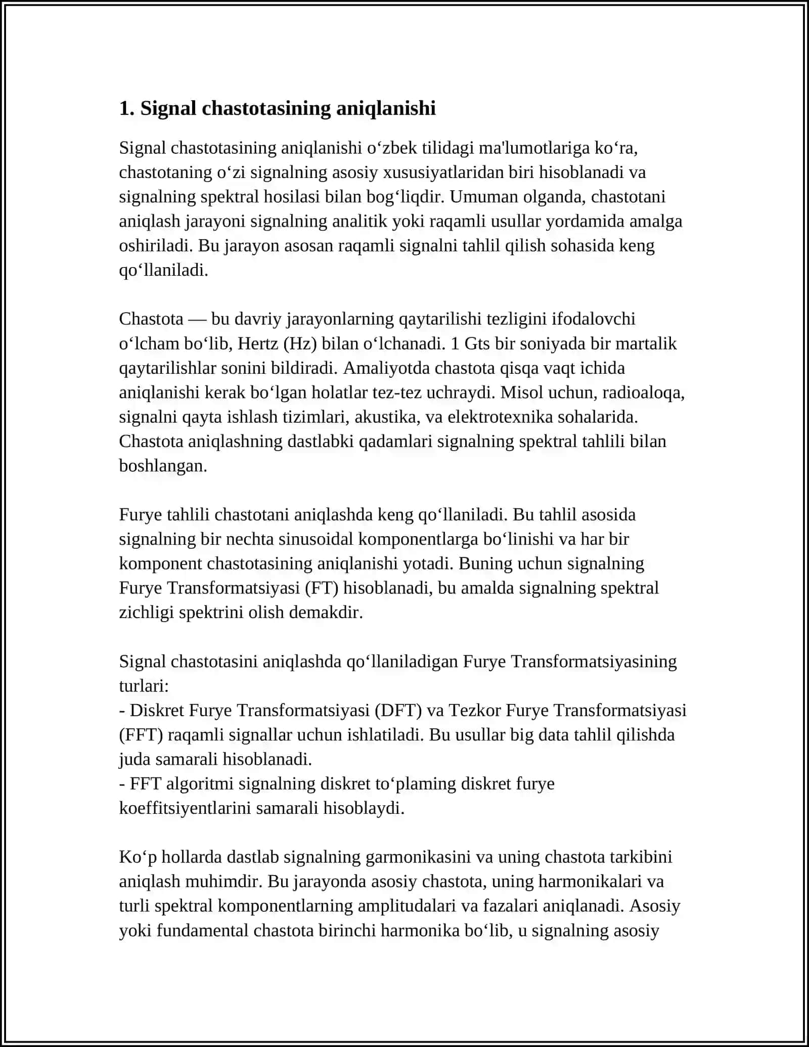 SIGNAL CHASTOTASI VA FAZASI 3