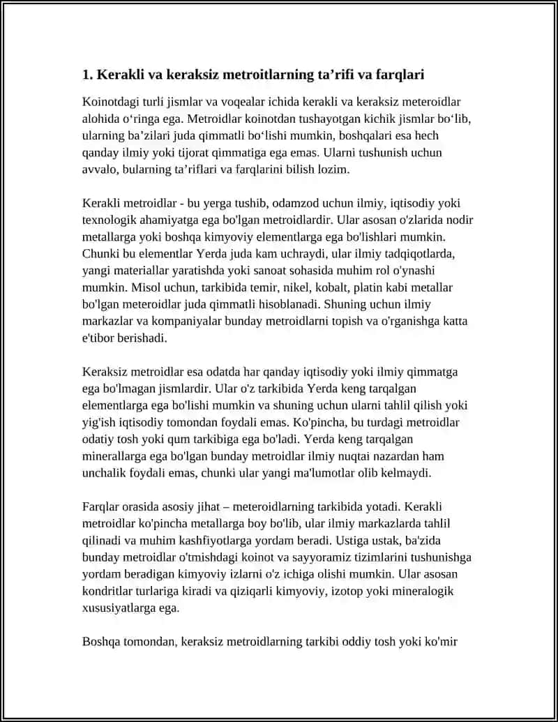 KERAKLI VA KERAKSIZ METROITLAR 3