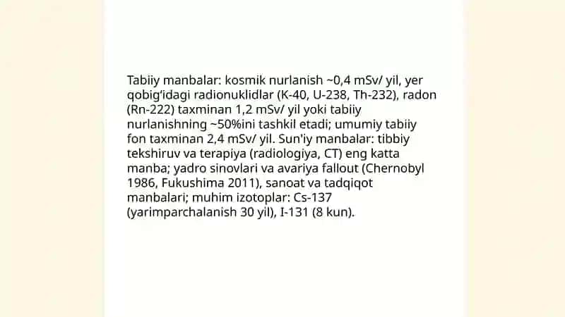 Radioaktiv zararlanish manbalari 3