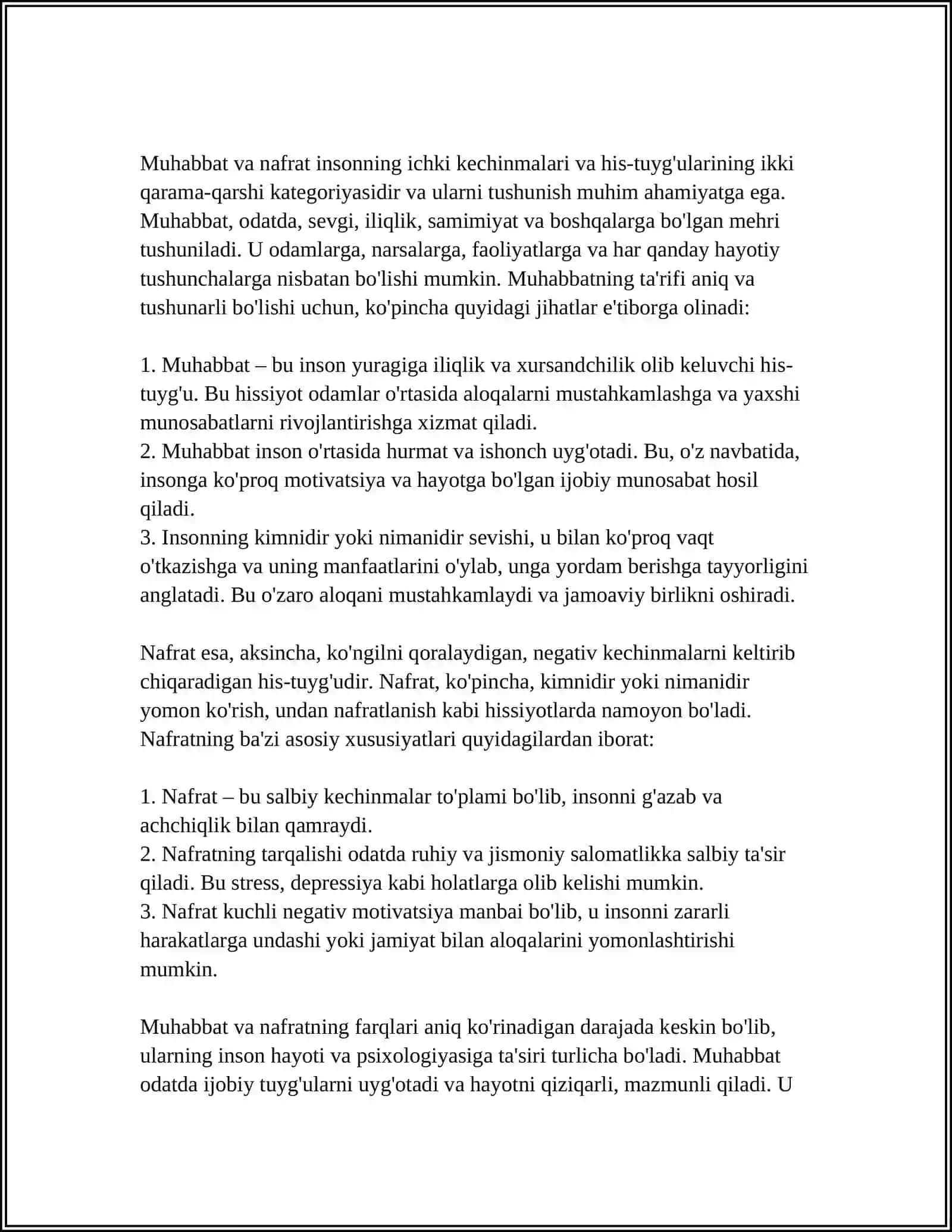 MUHABBAT VA NAFRAT KATEGORIYALARI 3