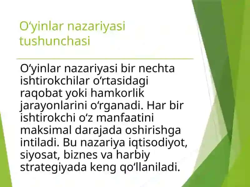 O‘yinlar nazariyasi 3