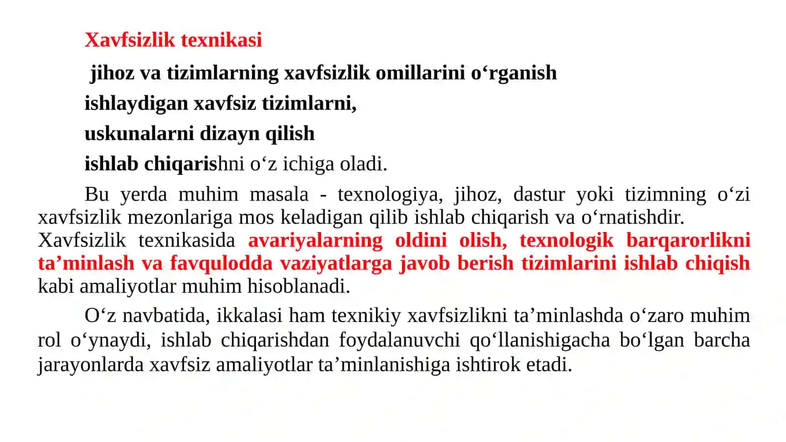 Texnikaxavfsizligi va xavfsizlik texnikasi 3