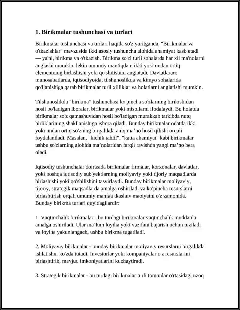 BIRIKMALAR VA OʻTQAZISHLAR HAQIDA TUSHUNCHALAR 3