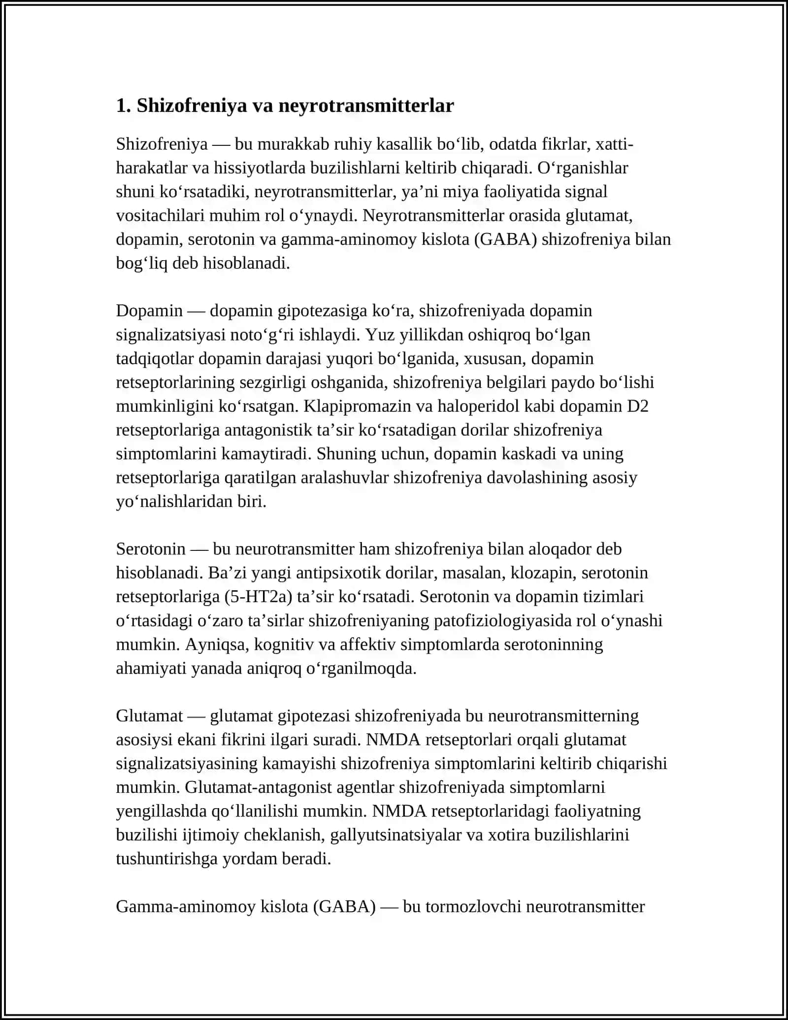 SHIZOFRENIYA-BIOXIMIK VA GENETIK OMILLAR 3