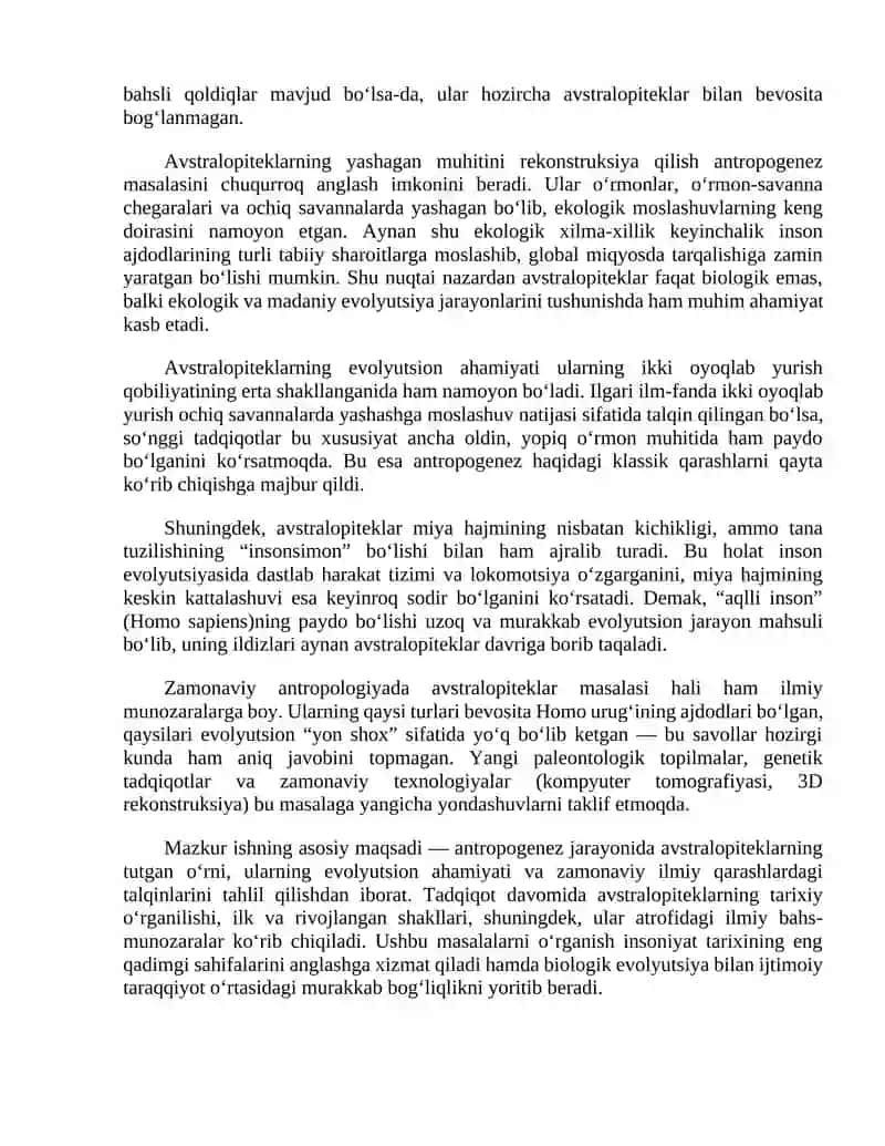 Avstralopiteklar masalasi 3