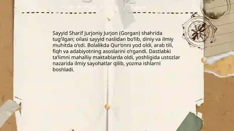 Sayyid Sharif Jurjoniy hayoti va ijodi 3