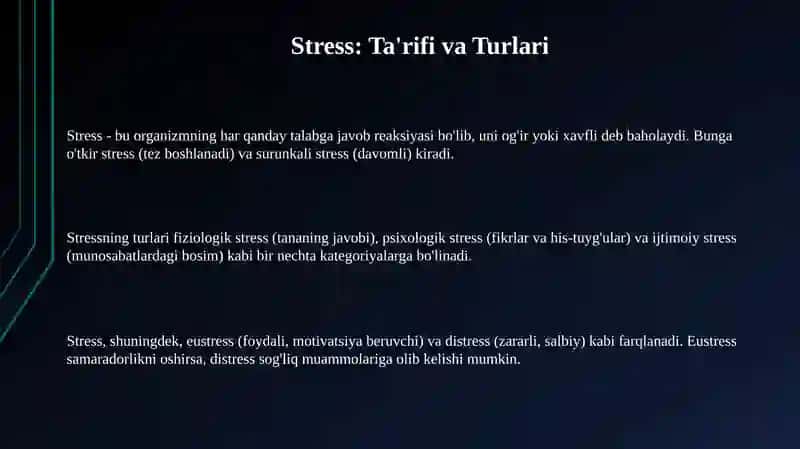 Stress, Affekt va Frustratsiya 3