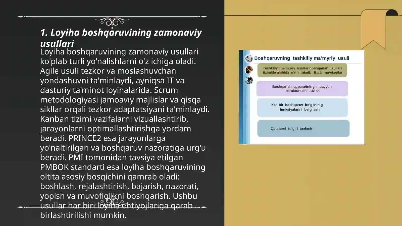 Loyiha boshqaruvining zamonaviy usullari 3