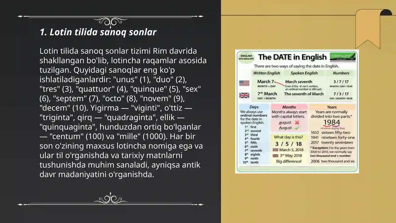 lotin tilida tartib va sanoq sonlar 3