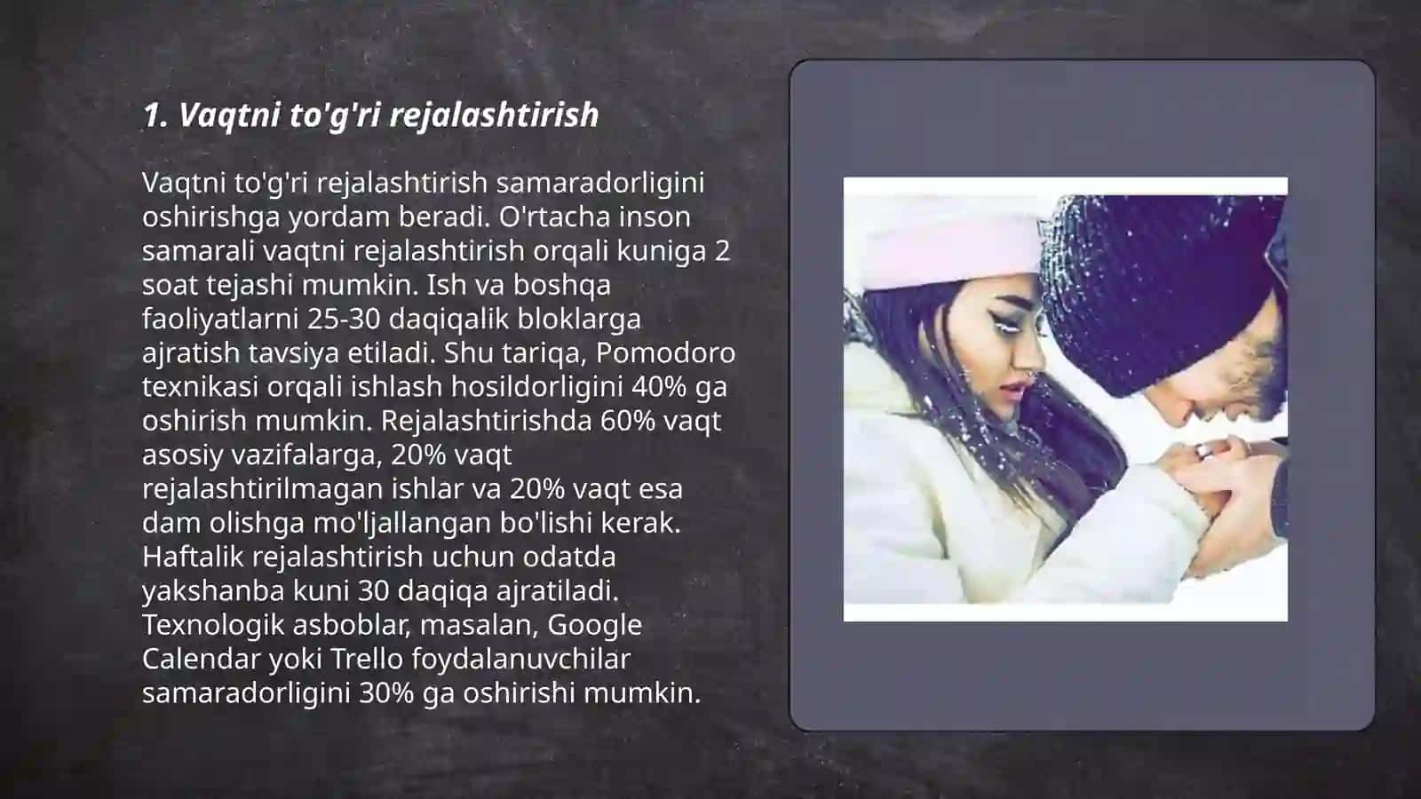 Vaqtning qadriga yetib yashash 3
