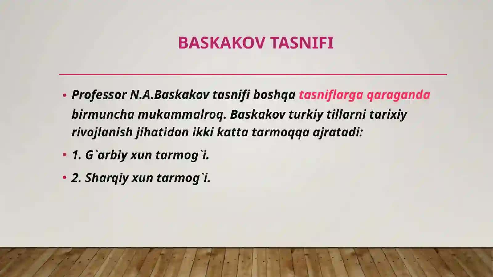 Baskakov Tasnifi 3