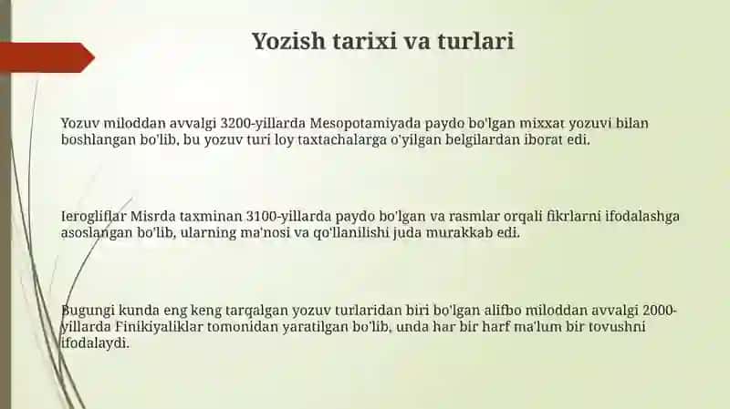 Yozuv tarixi va turlari 3