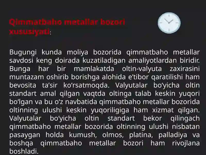 Qimmatbahometallar bozori 3