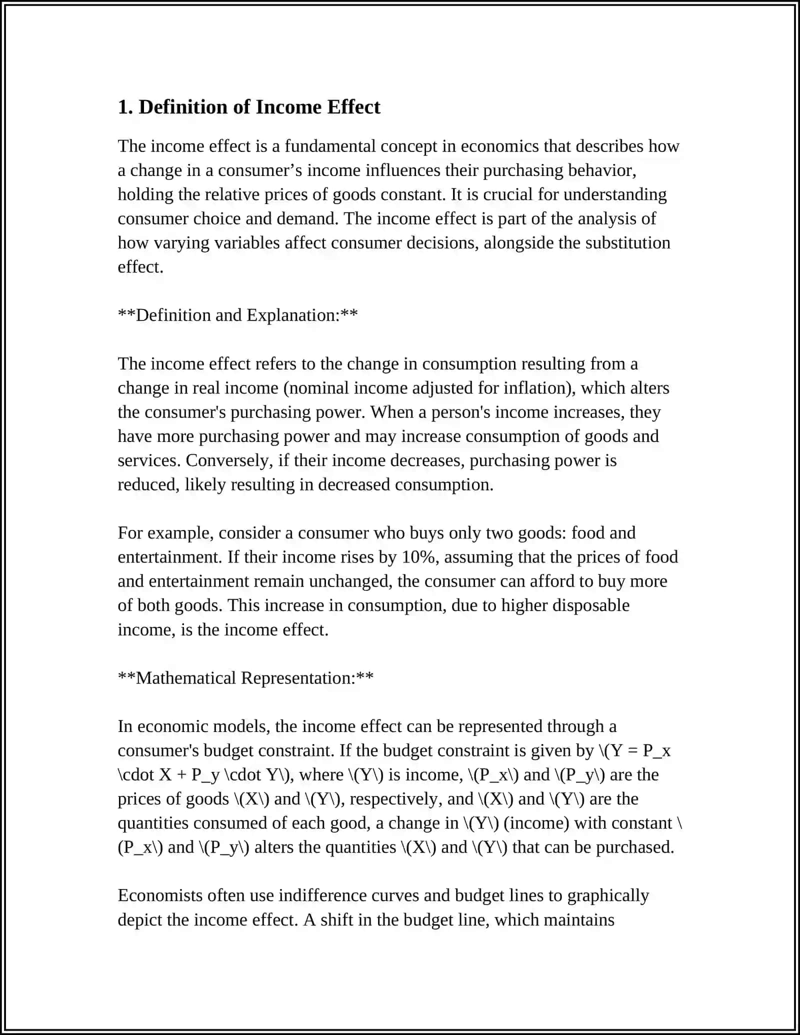 REFERAT Theme: INCOME AND SUBSTITUTION EFFECT 3