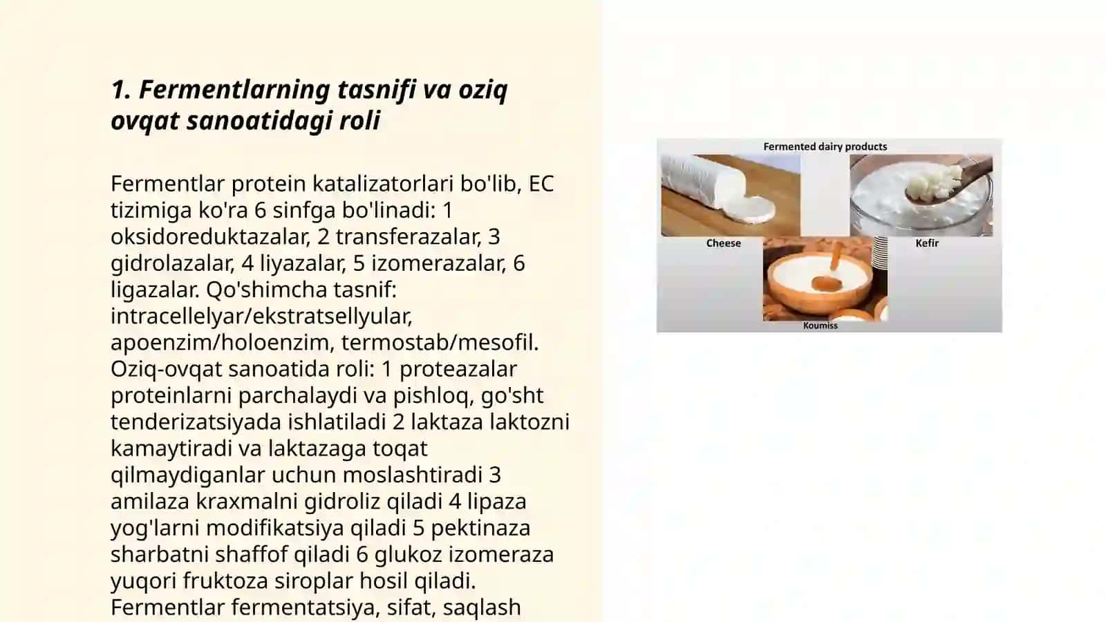 Fermentlarning oziq ovqat sanoatida qo'llanishi 3