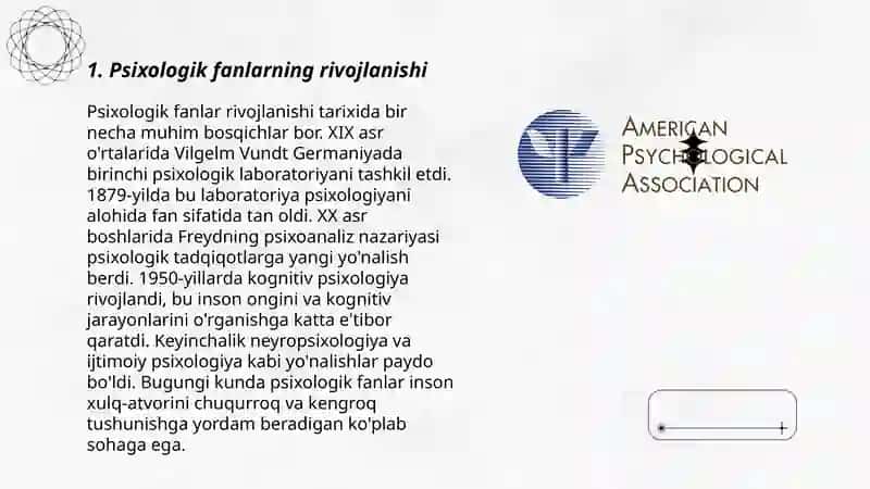 Psixologik fanlarning rivojlanishi 3