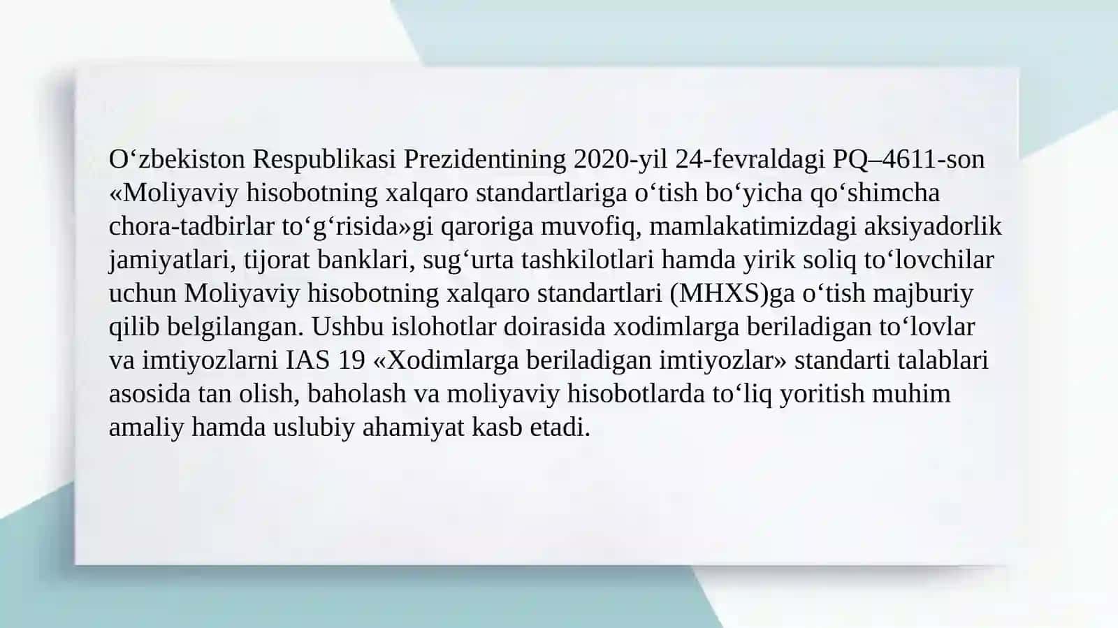 Mehnatga haq to‘lash va xodimlarga beriladigan imtiyozlar hisobi slayd 3
