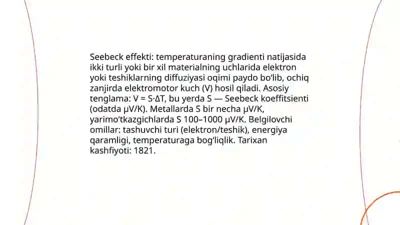 Termoeletrik hodisalar 3