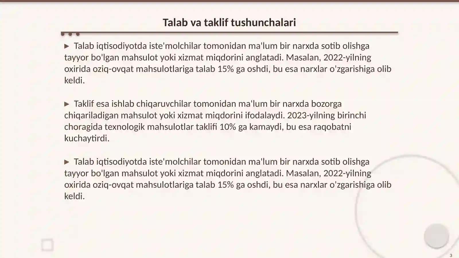 Bozorda talab va taklif analitikasi 3