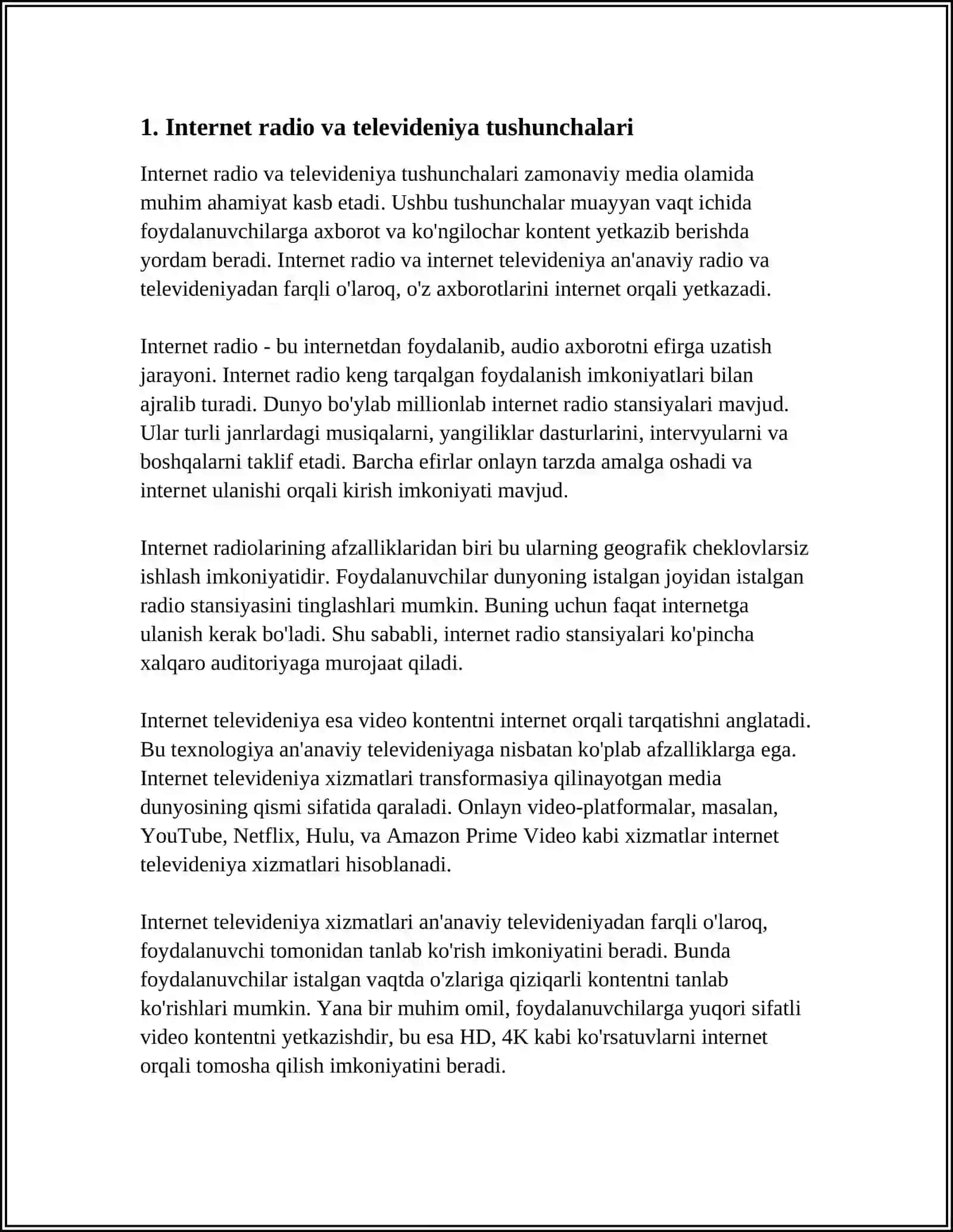INTERNET RADIO VA TELEVIDENIYA SHARHLARINING OʻZIGA XOSLIGI 3