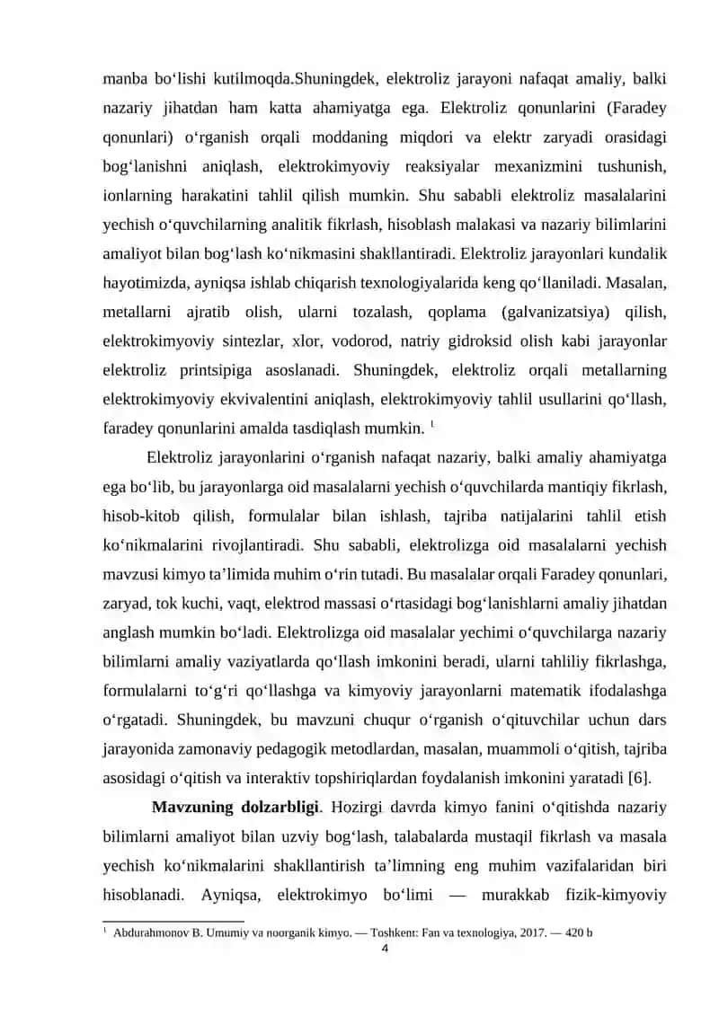 ELEKTROLIZGA OID MASALALAR YECHISH METODIKASI 3