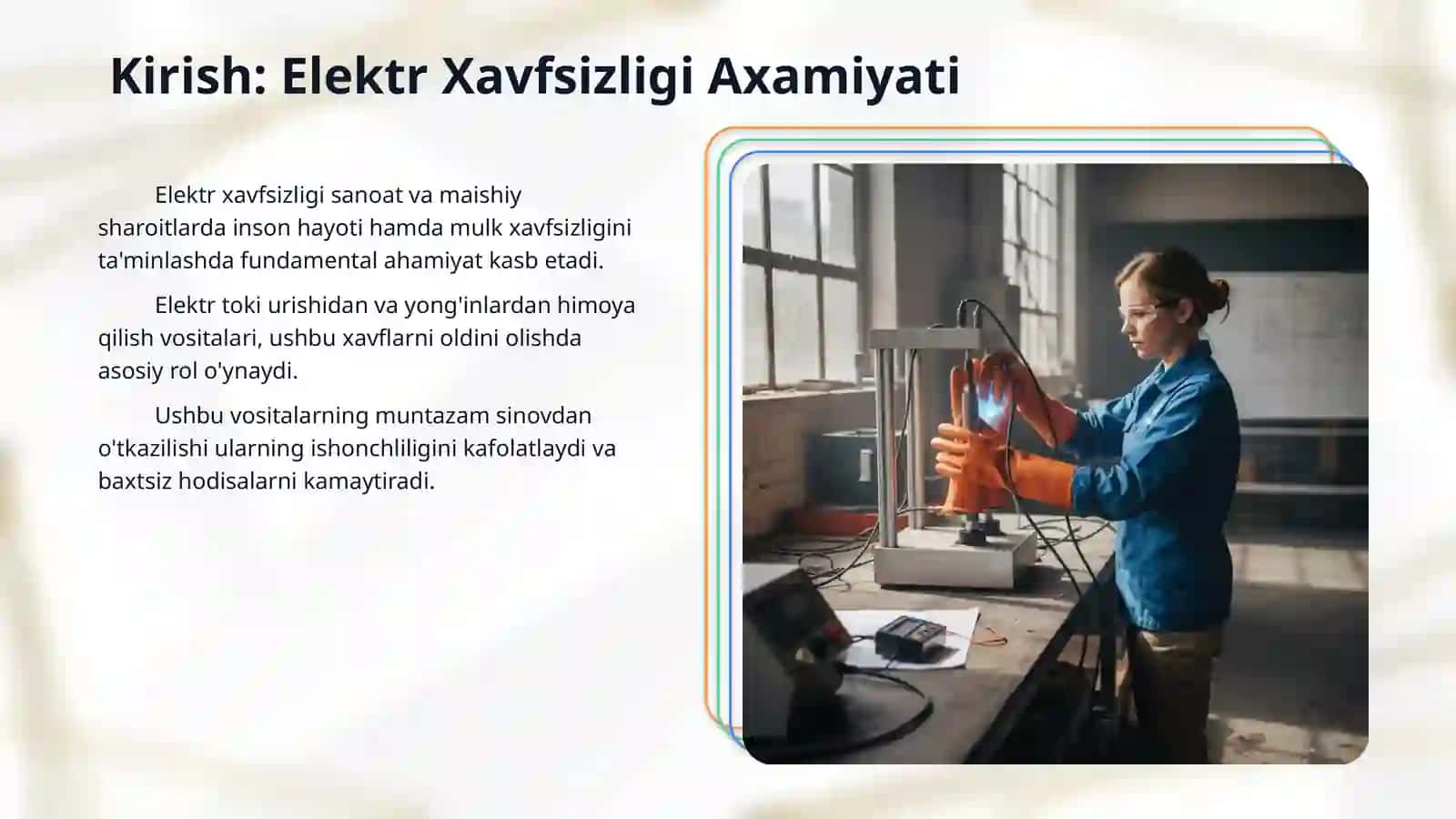Elektr tokidan himoya qiluvchi vositalarni sinash 3