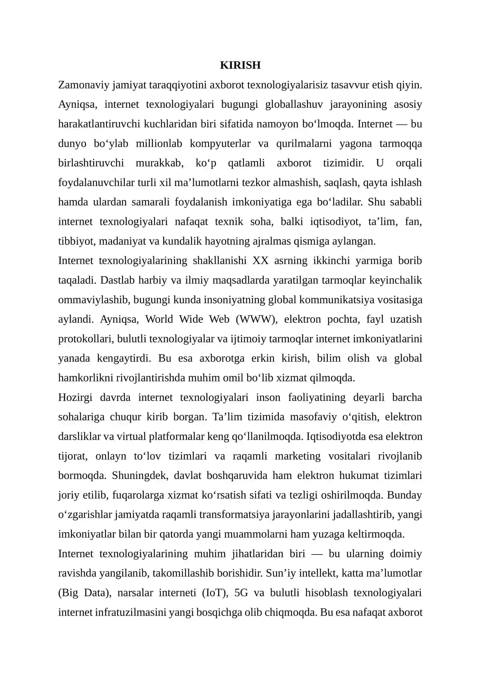 INTERNET TEXNOLOGIYALARI 3
