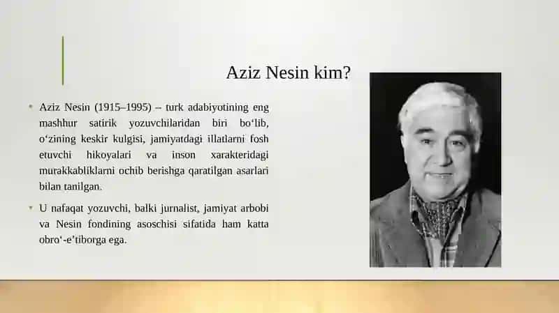 Aziz Nesin ijodi. Hikoyalari 3