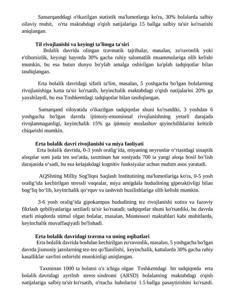 Erta bollalikning insoning kelajak hayoti haqida ta'siri misollar 3
