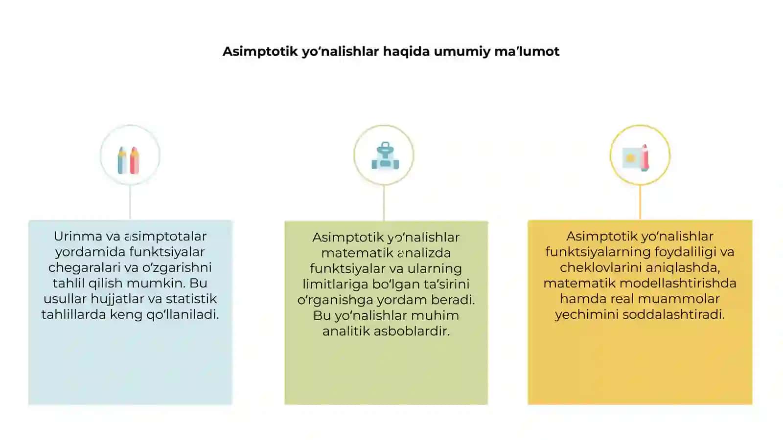 Asimptotik yoʻnalishlar.Urinma va asimptotalar 3