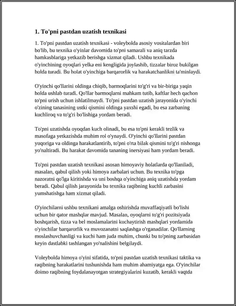 To'pni pastdan uzatish texnikasi 3