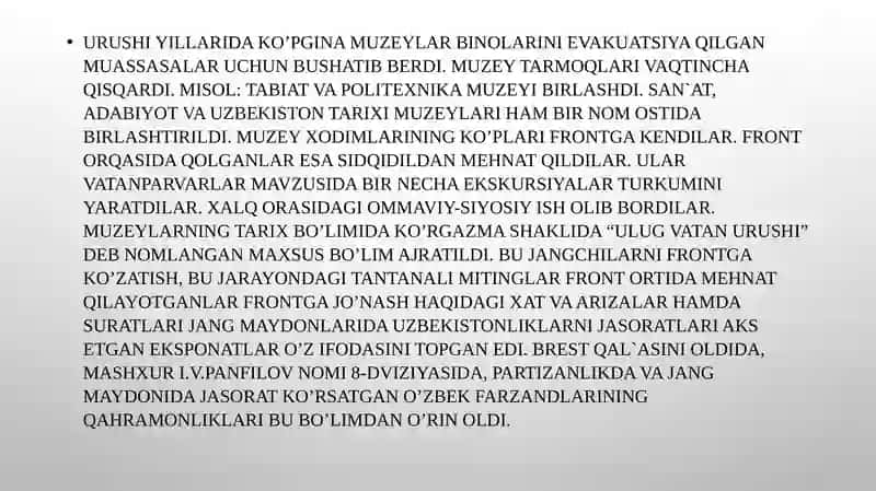 XX-asrning 50-90- yillarida Muzey ishidagio’zgarishlar 3