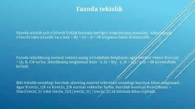 Fazoda tekislik 3