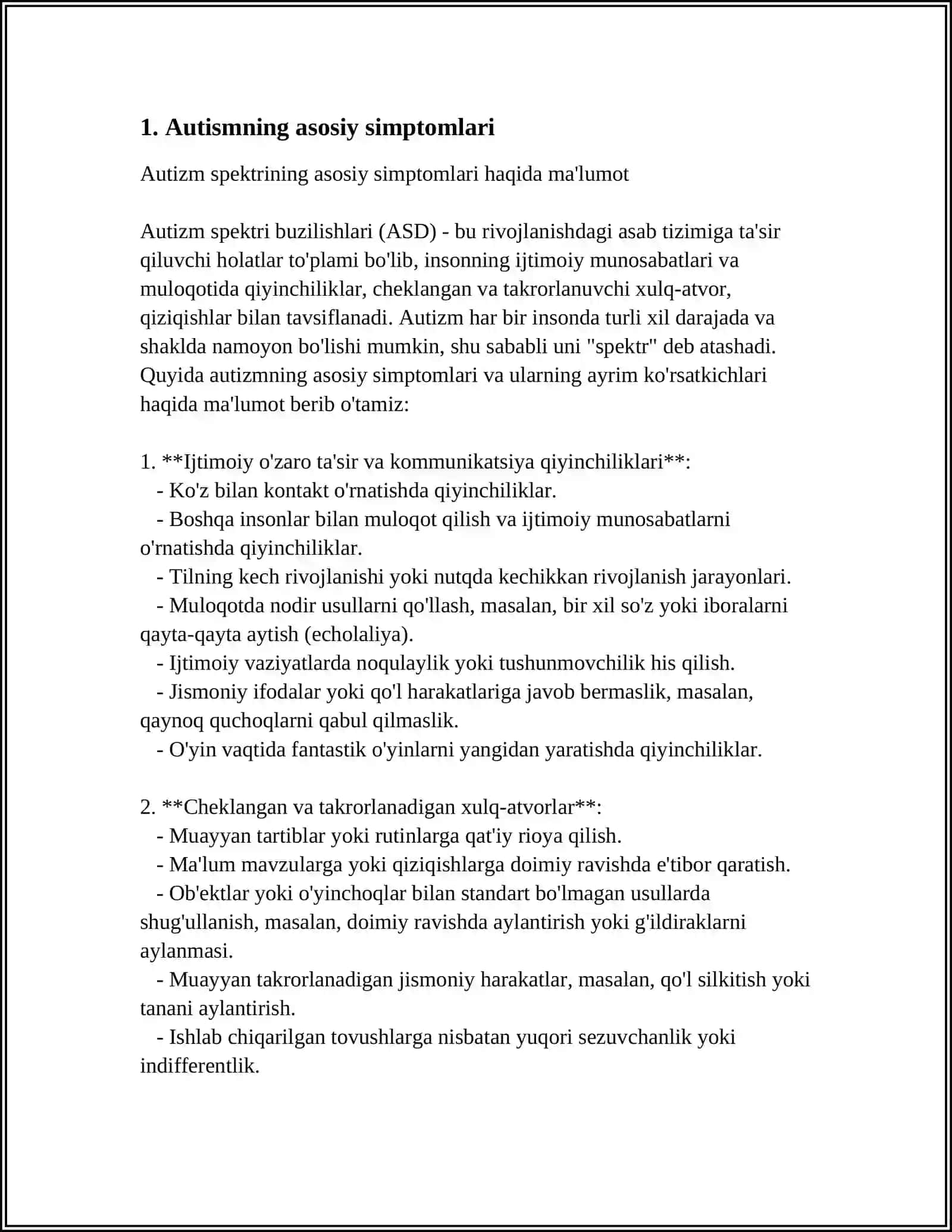 AUTIZM SINDTOMLI BOLALAR 3
