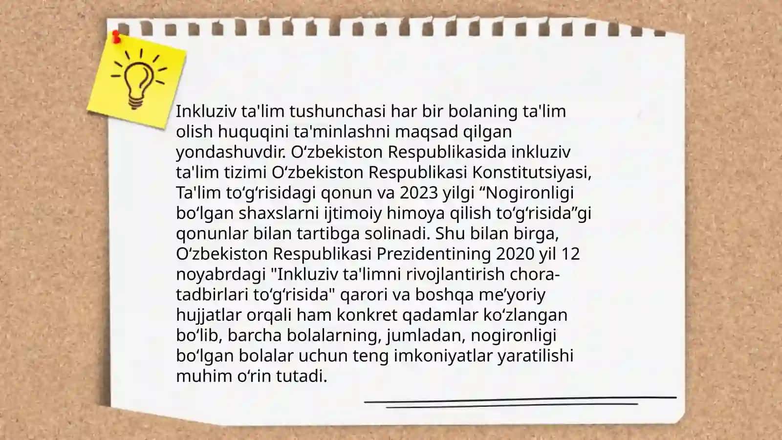 O'zbekistonda inkluziv ta'limning me'yoriy huquqiy bazasini tahlil qilish 3