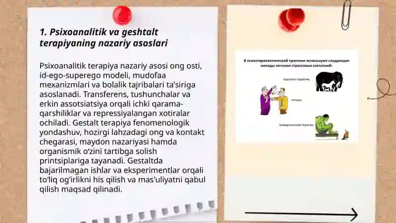 Psixoanalitik va geshtalt terapiya 3