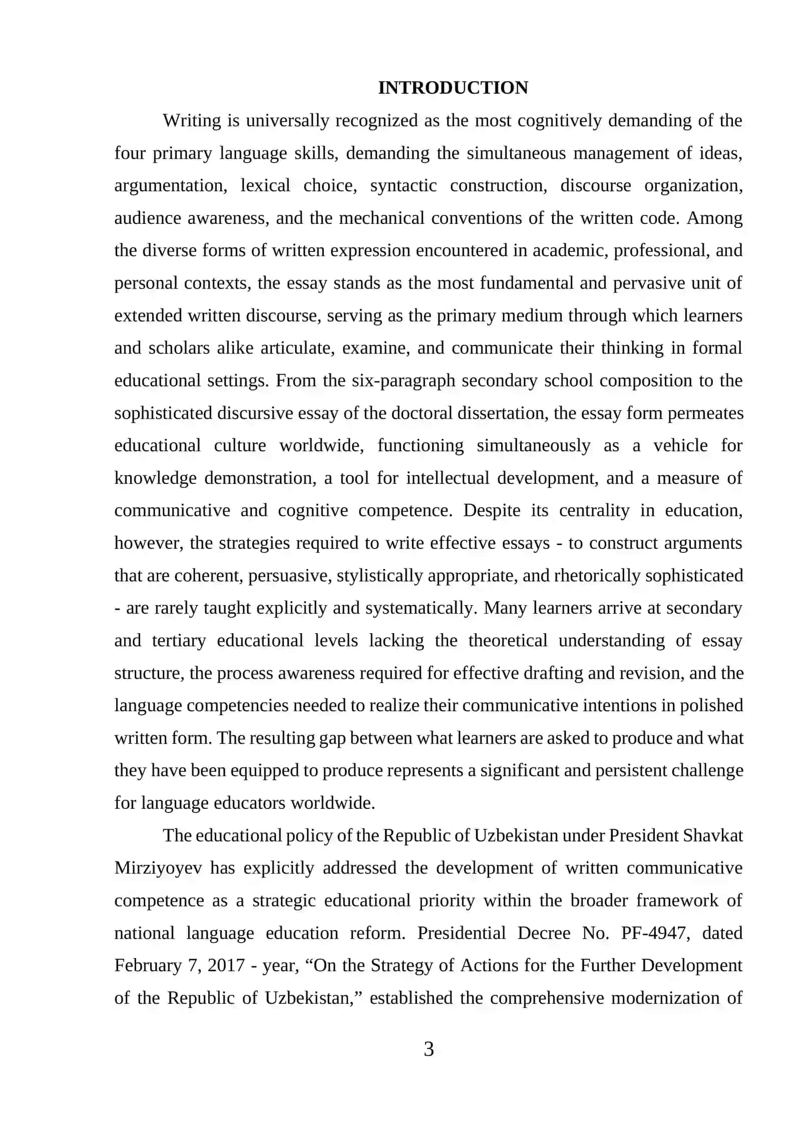 Course Paper: Strategies of Writing Effective Essays 3